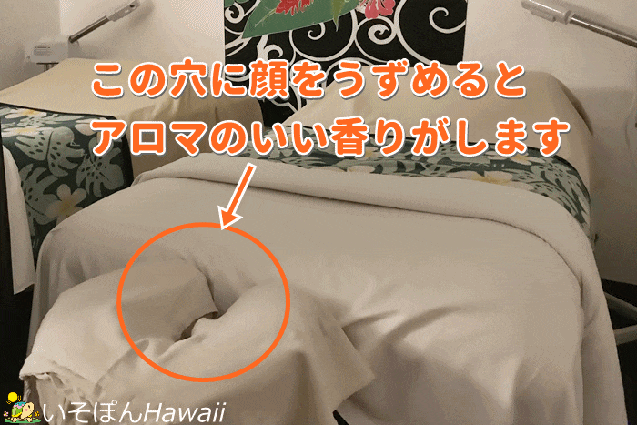 リフレハワイのベッドの枕