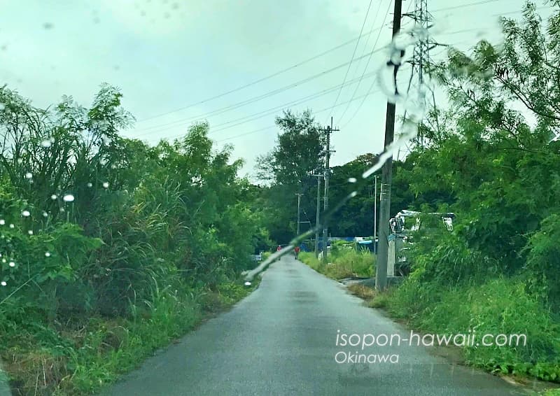 CAVE OKINAWA直前の細い道路