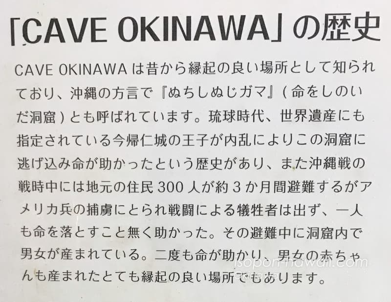 CAVE OKINAWAの歴史