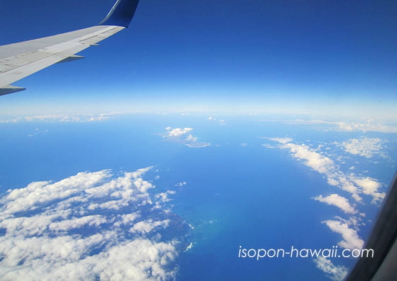 デルタ航空ハワイ便から見えた景色