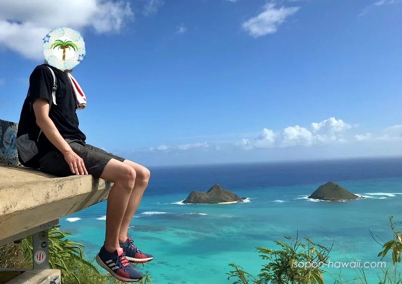 2つ目のラニカイ・ピルボックスで海を眺めるいそぽん