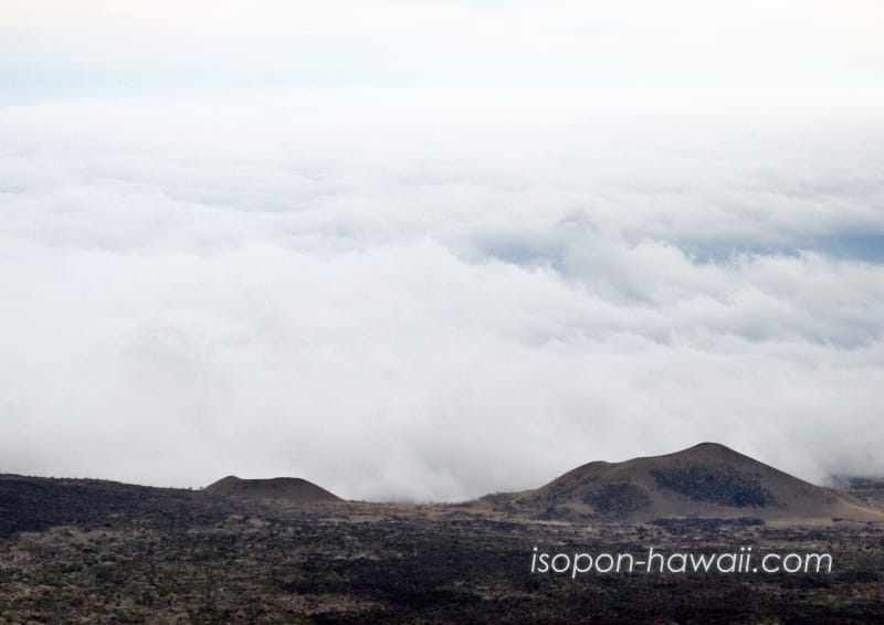 マウナケア山頂までの車窓風景 雲海の上
