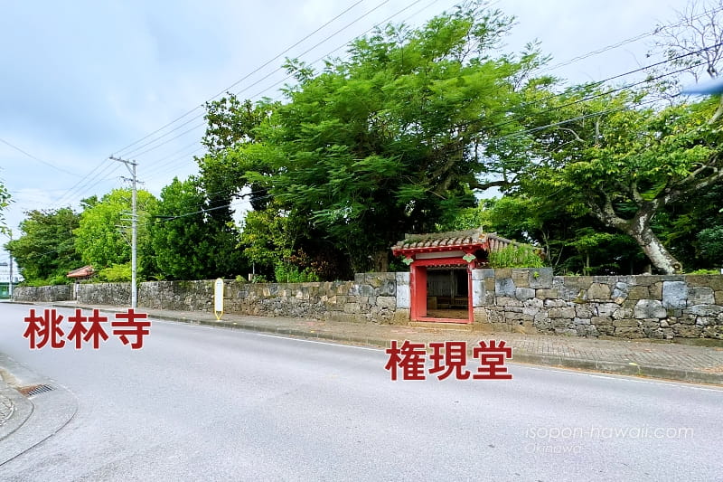 桃林寺から権現堂まで続く琉球石灰岩の石垣