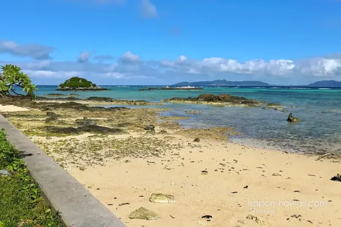 竹富島美崎 左側の景色 西のそい（イルヌソイ）が見える