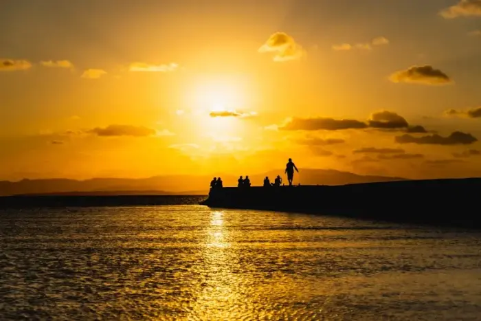 西桟橋と夕陽