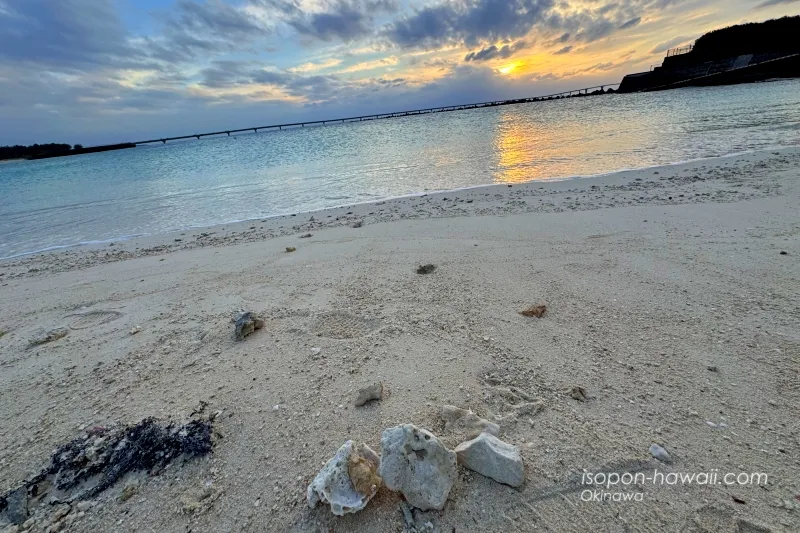 みやこサンセットビーチ トゥリバービーチ 海浜Ⅱから見た夕日