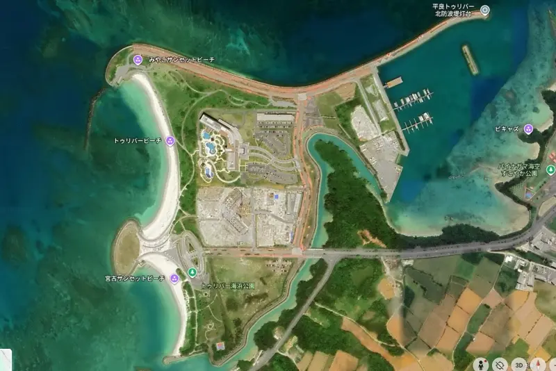 トゥリバー地区のGoogle Maps航空写真