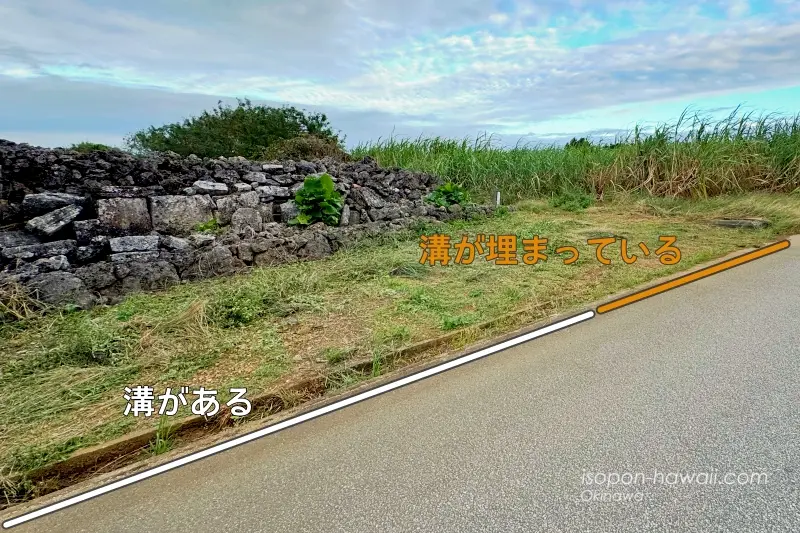 スムリャーミャーカ前の駐車スペース 溝に注意